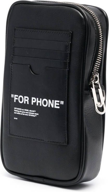 Off-White Messengertas met tekst Zwart