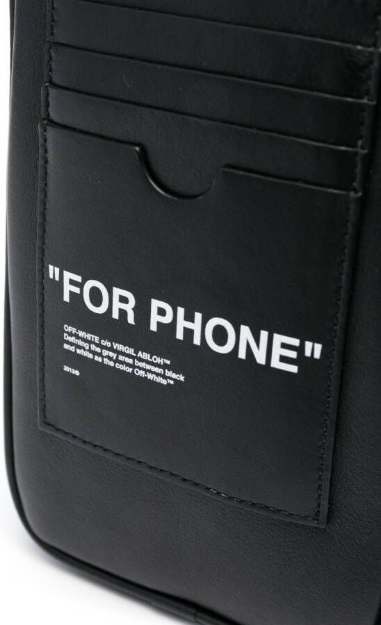 Off-White Messengertas met tekst Zwart