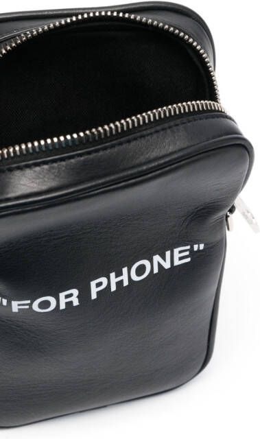 Off-White Messengertas met tekst Zwart