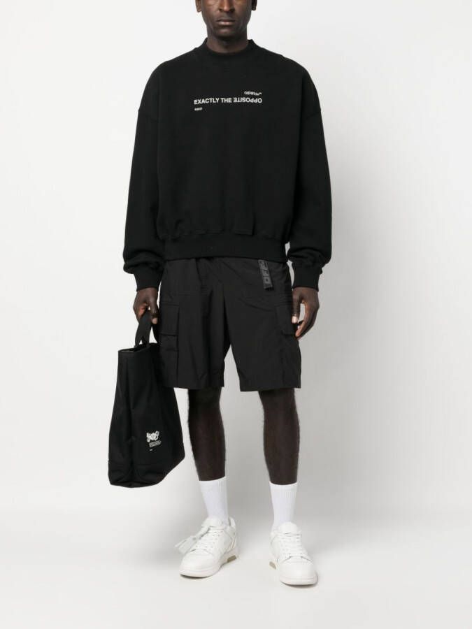 Off-White Sweater met tekst Zwart