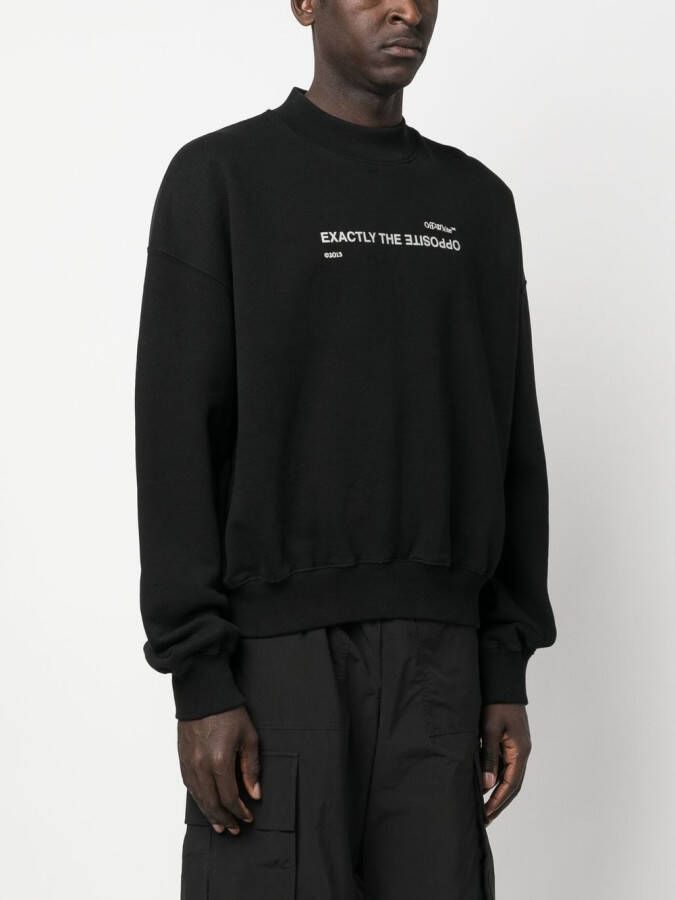 Off-White Sweater met tekst Zwart