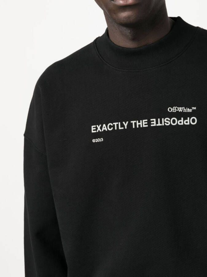 Off-White Sweater met tekst Zwart