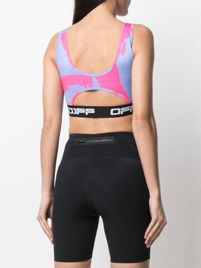 Off-White Sport-bh met logoprint Roze