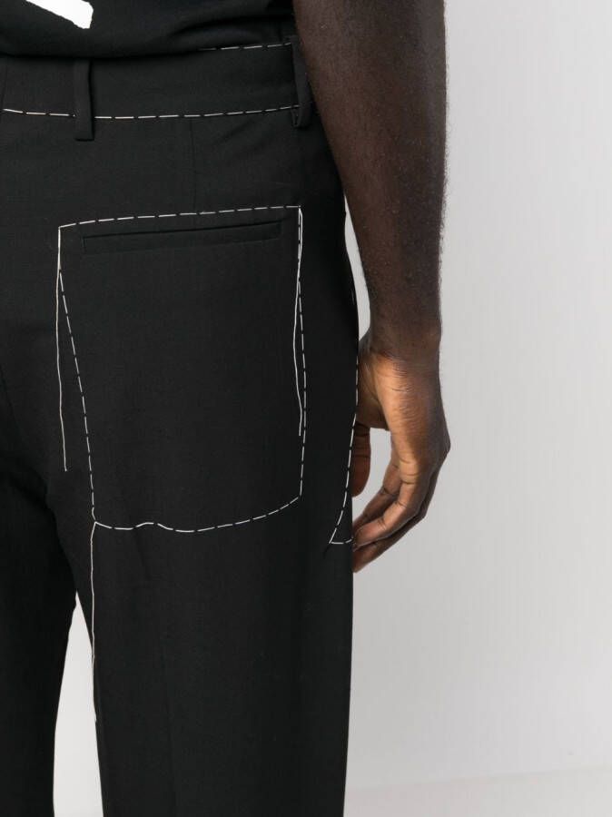 Off-White Pantalon met stikseldetail Zwart