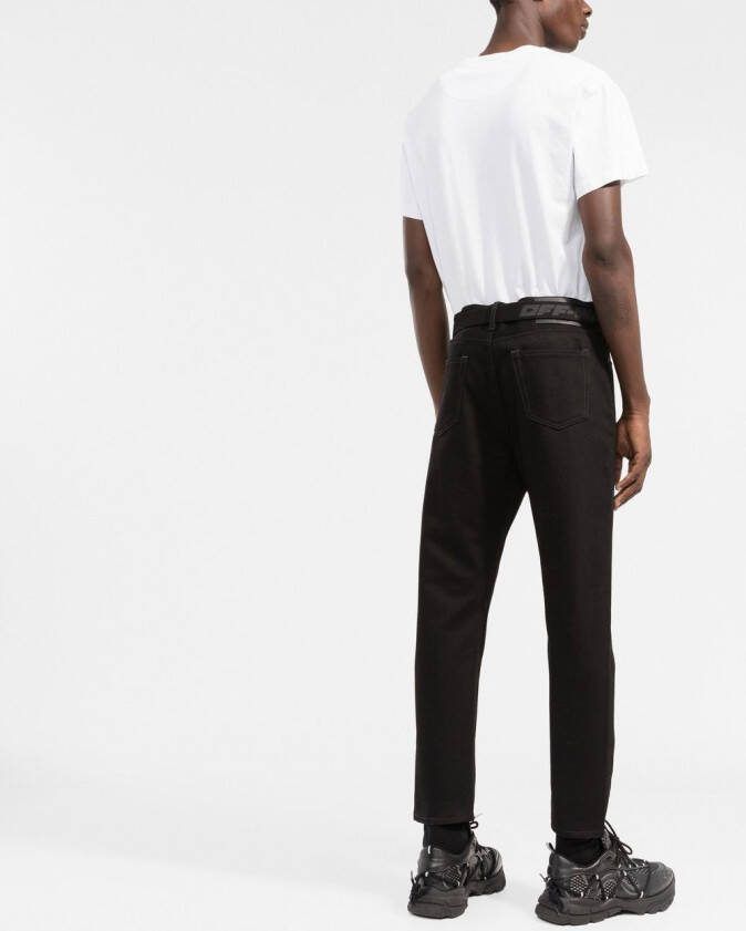 Off-White Indust ceintuur skinny jeans Zwart