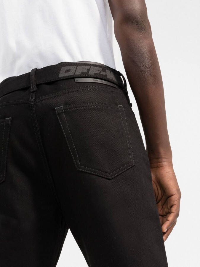 Off-White Indust ceintuur skinny jeans Zwart
