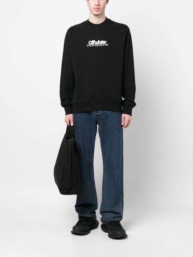 Off-White Sweater met geborduurd logo Zwart