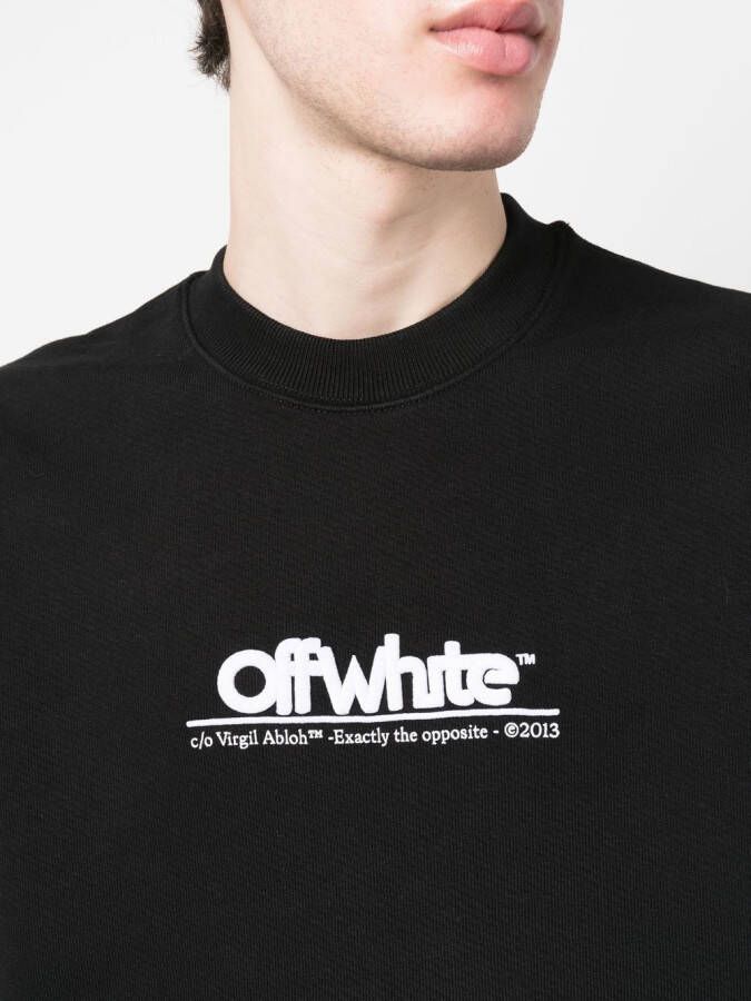 Off-White Sweater met geborduurd logo Zwart