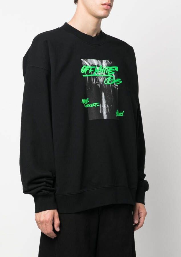Off-White Sweater met grafische print Zwart