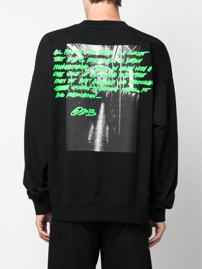 Off-White Sweater met grafische print Zwart