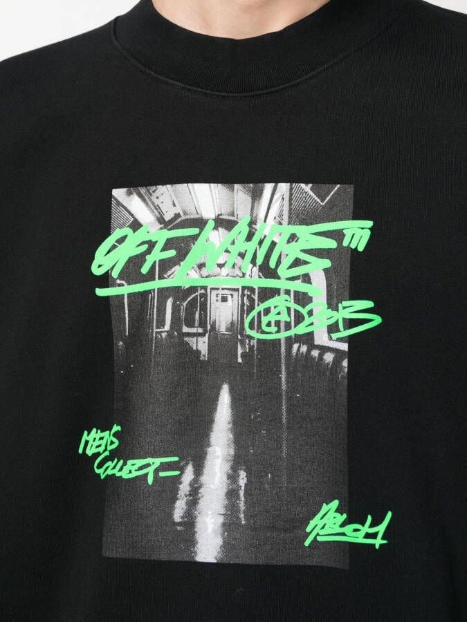 Off-White Sweater met grafische print Zwart