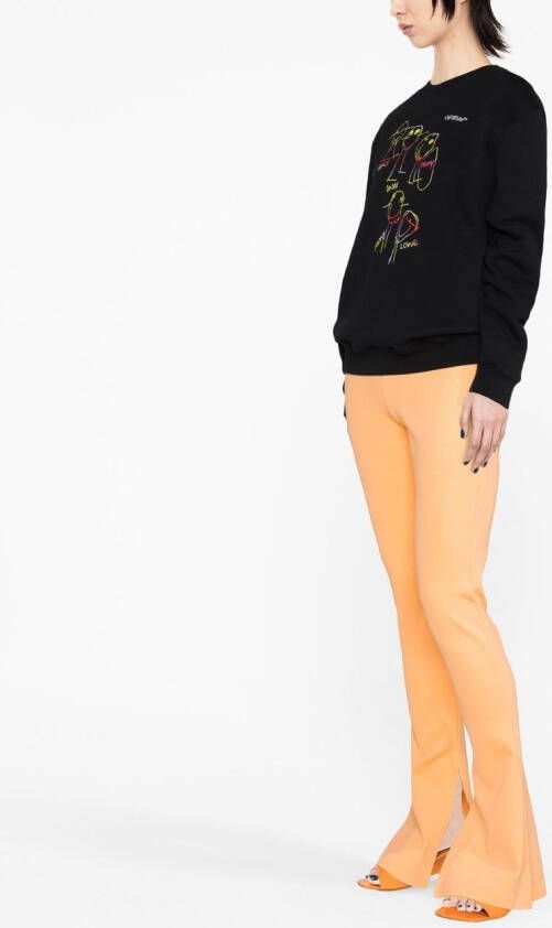 Off-White Sweater met grafische print Zwart
