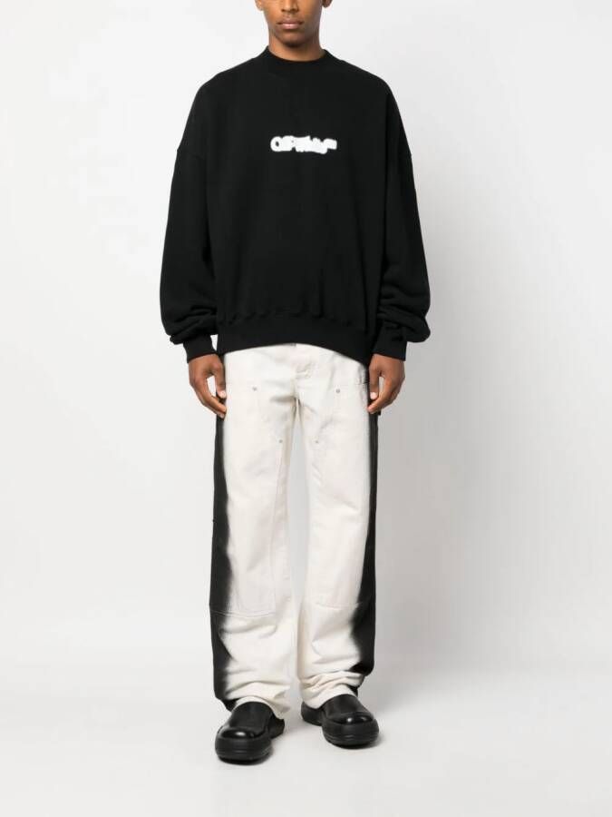 Off-White Sweater met logoprint Zwart