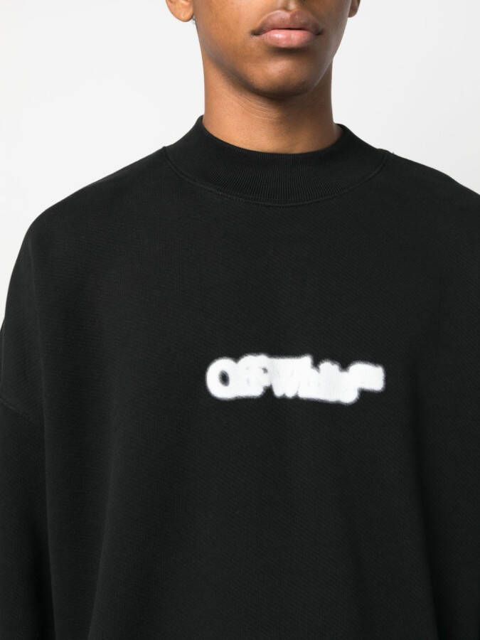 Off-White Sweater met logoprint Zwart