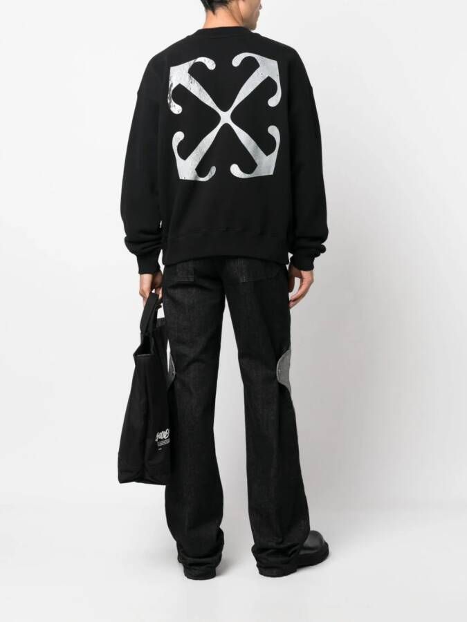 Off-White Sweater met logoprint Zwart