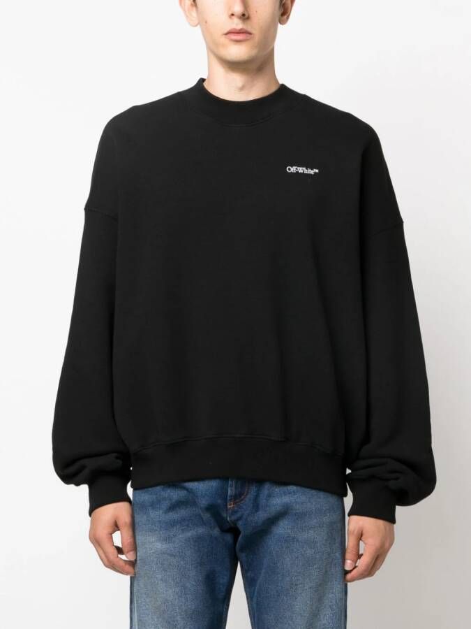 Off-White Sweater met pijlprint Zwart