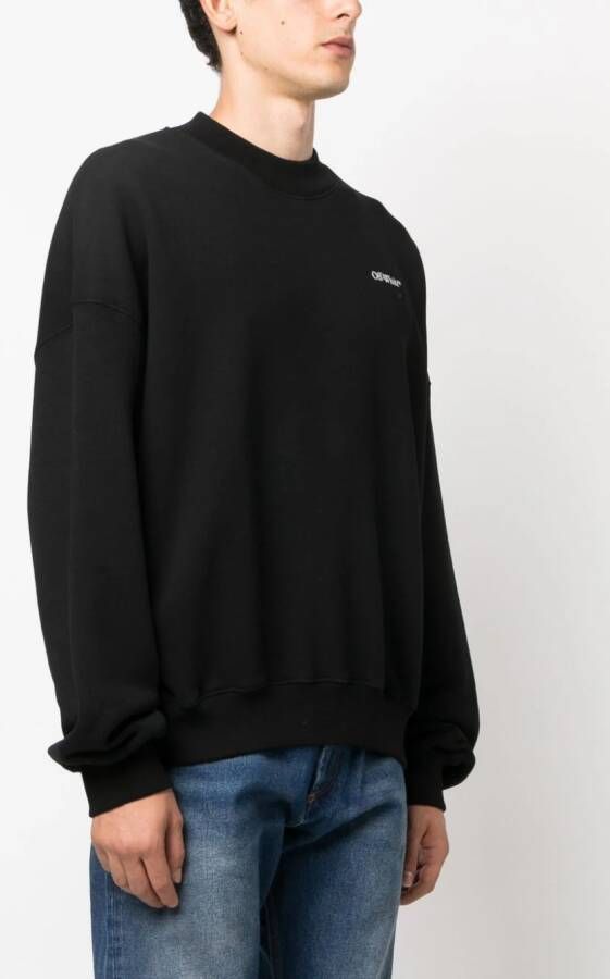 Off-White Sweater met pijlprint Zwart