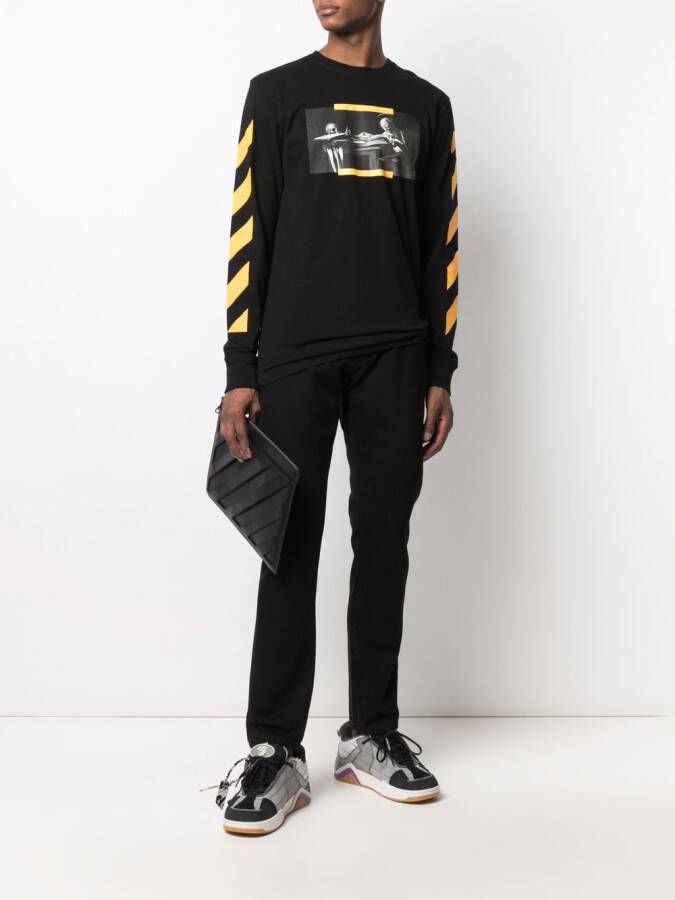 Off-White Sweater met print Zwart