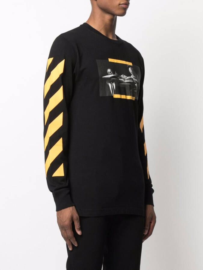 Off-White Sweater met print Zwart