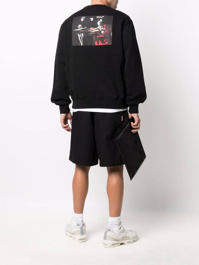 Off-White Sweater met print Zwart
