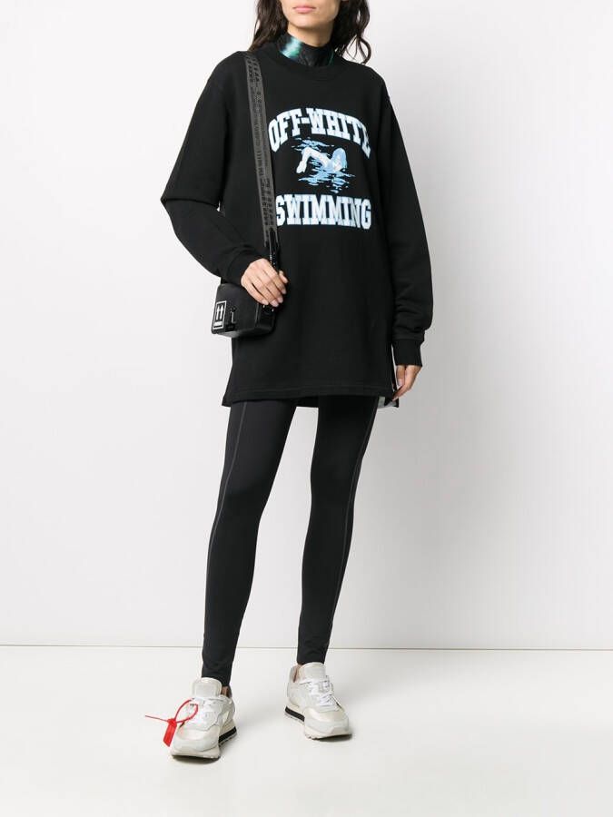 Off-White Sweater met print Zwart