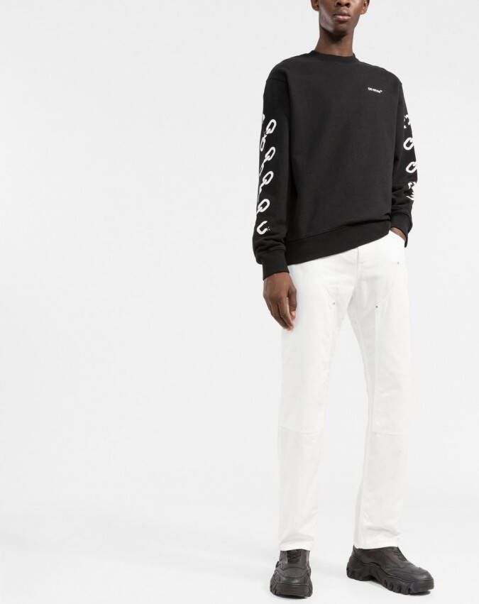 Off-White Sweater met print Zwart