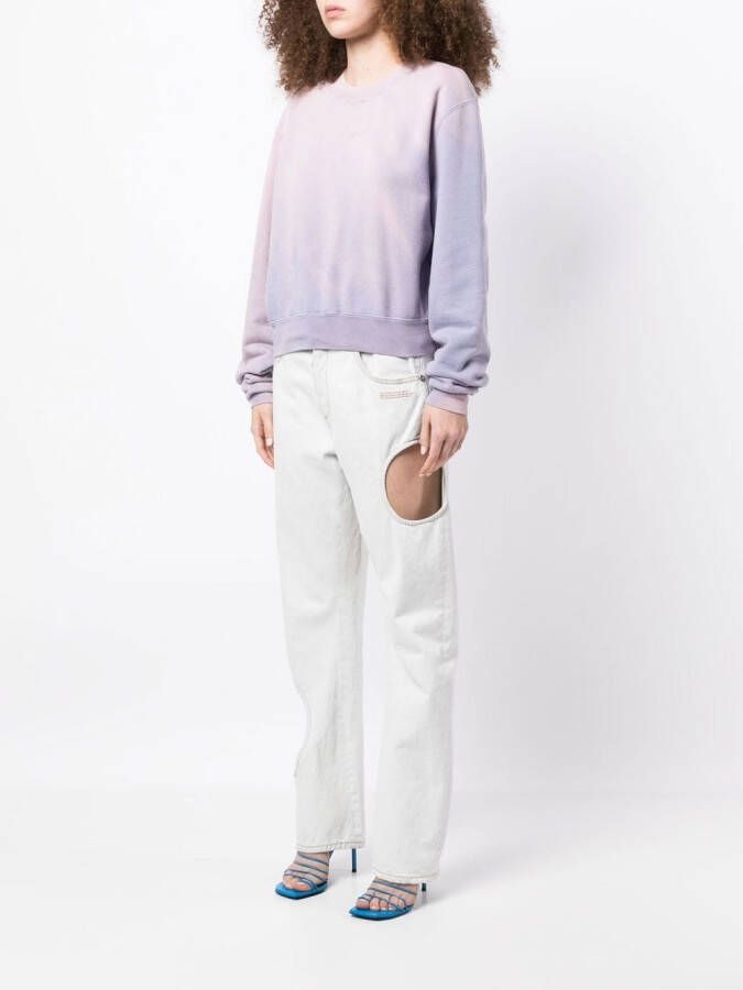 Off-White Sweater met tie-dye print Paars