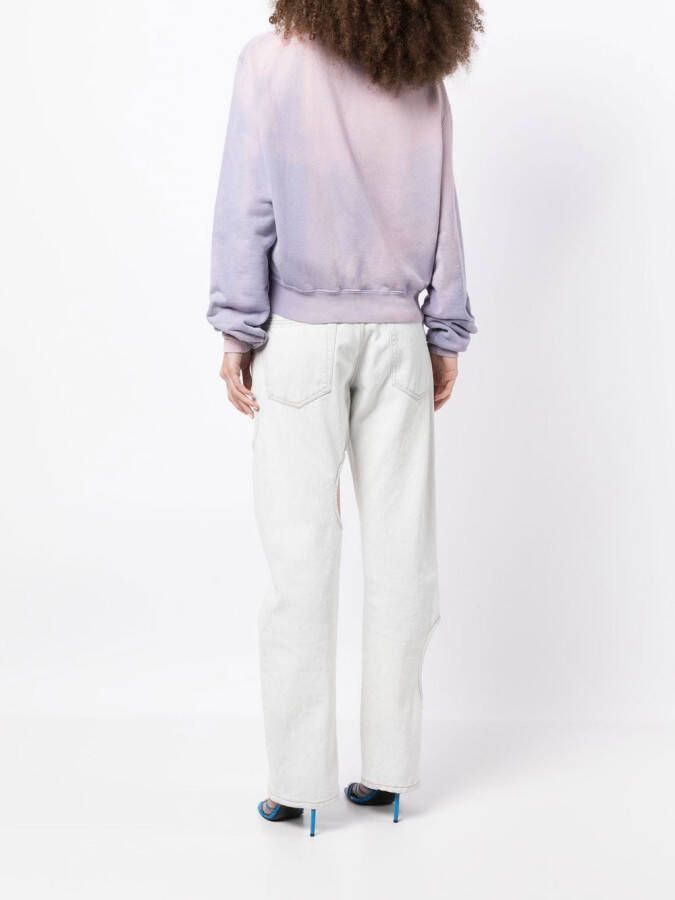 Off-White Sweater met tie-dye print Paars
