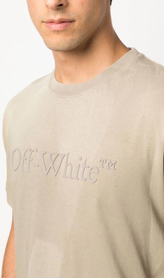 Off-White T-shirt met logopatch Beige