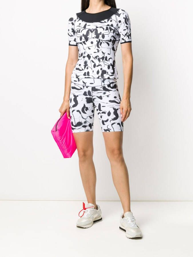 Off-White T-shirt met abstracte print Wit