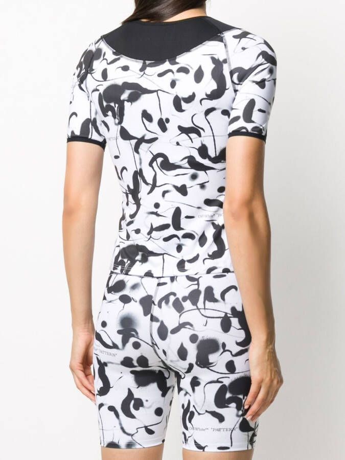 Off-White T-shirt met abstracte print Wit