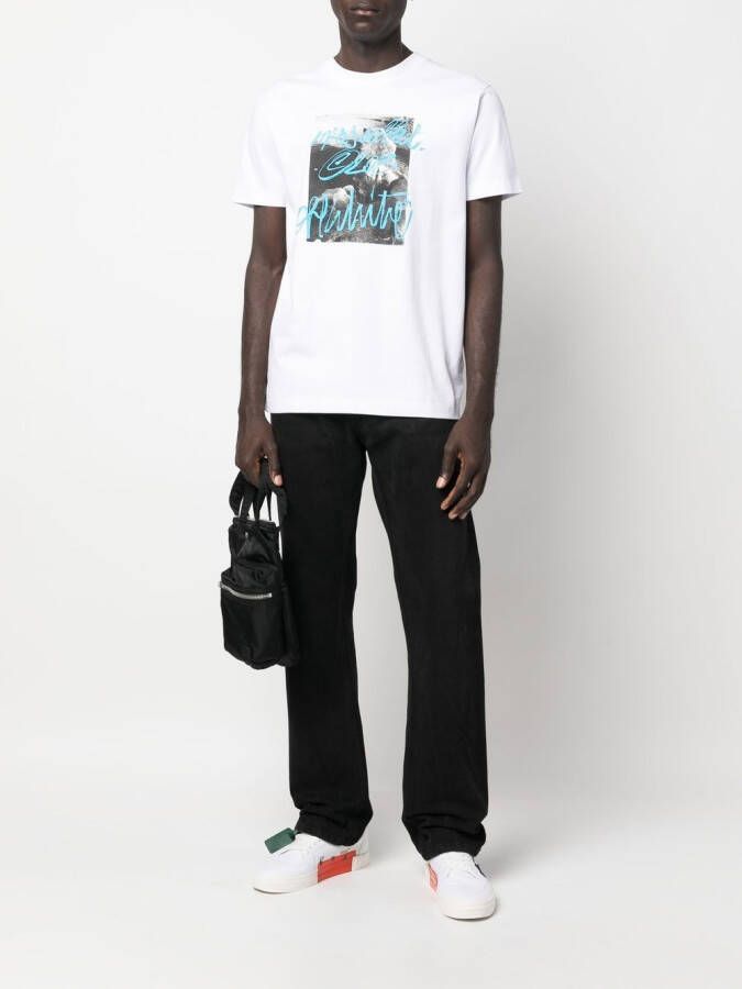 Off-White T-shirt met grafische print Wit