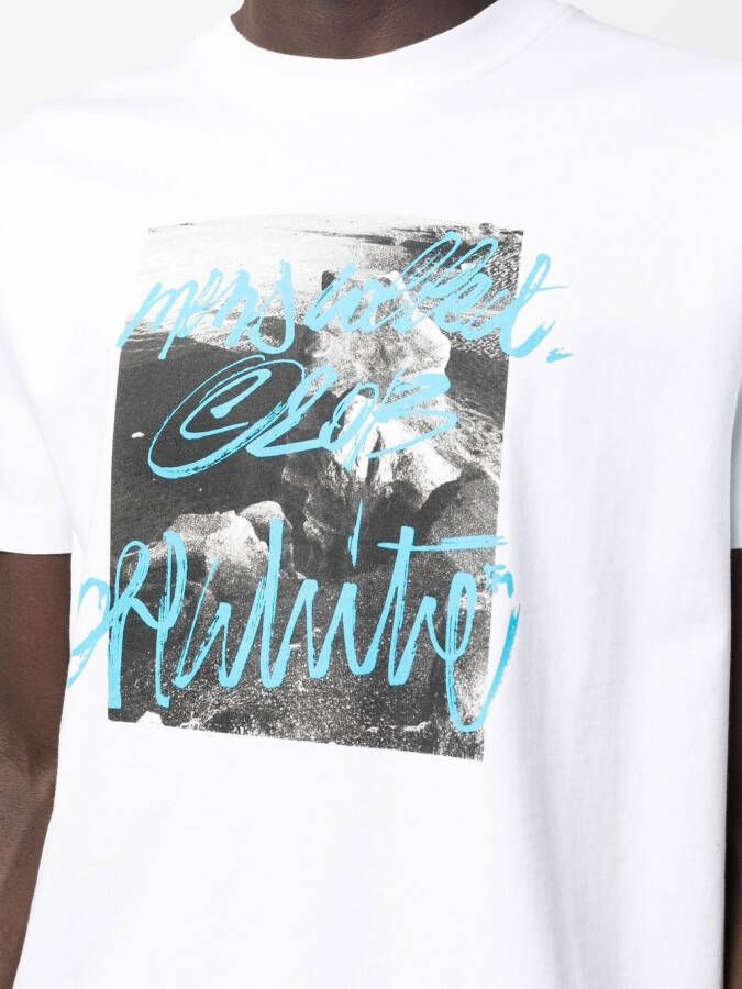Off-White T-shirt met grafische print Wit