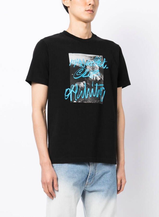 Off-White T-shirt met grafische print Zwart