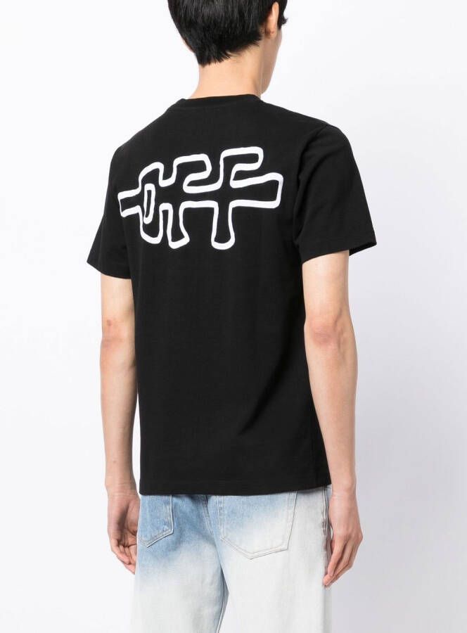 Off-White T-shirt met grafische print Zwart