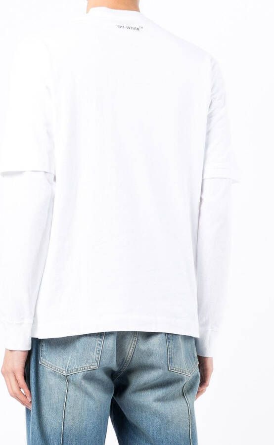 Off-White T-shirt met lange mouwen Wit