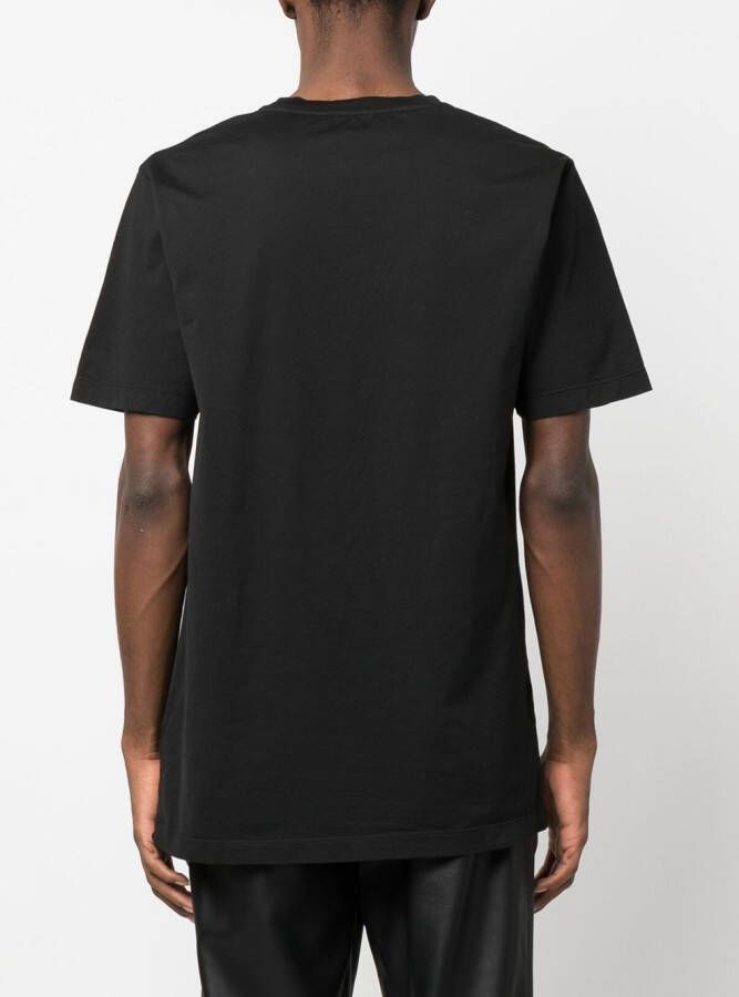 Off-White T-shirt met logo-reliëf Zwart
