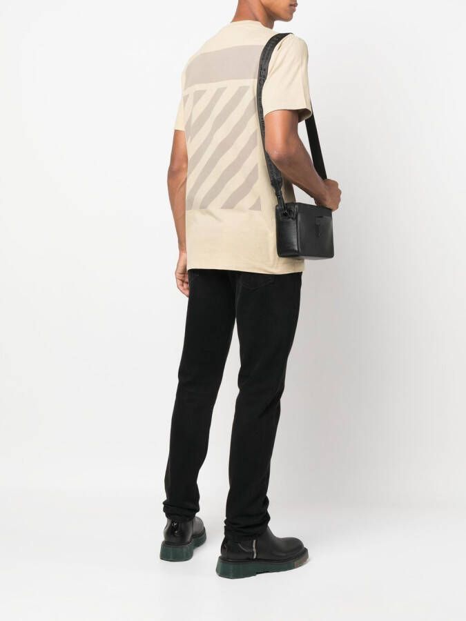 Off-White T-shirt met logoprint Beige