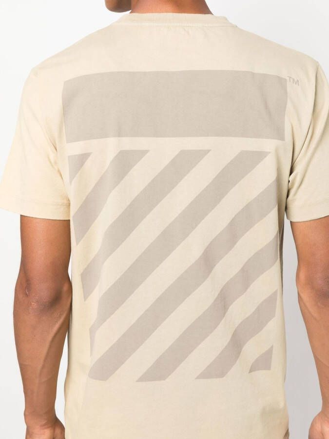 Off-White T-shirt met logoprint Beige
