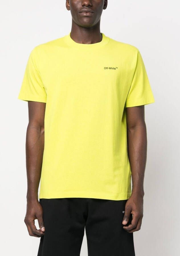 Off-White T-shirt met logoprint LIME BLACK