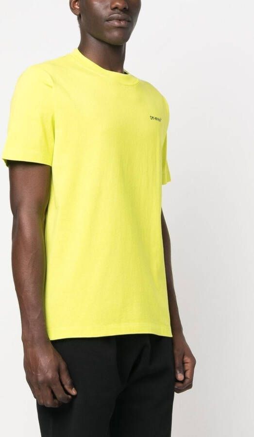 Off-White T-shirt met logoprint LIME BLACK