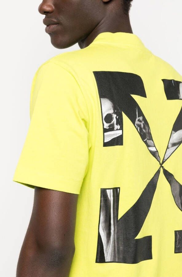 Off-White T-shirt met logoprint LIME BLACK