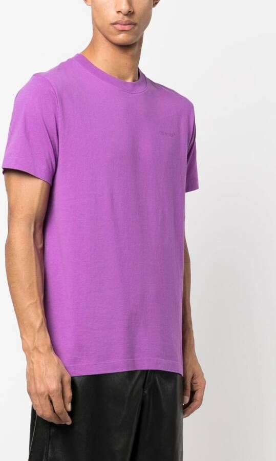 Off-White T-shirt met logoprint Paars