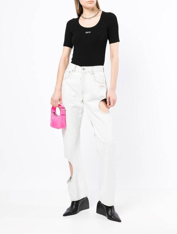 Off-White T-shirt met logoprint Zwart