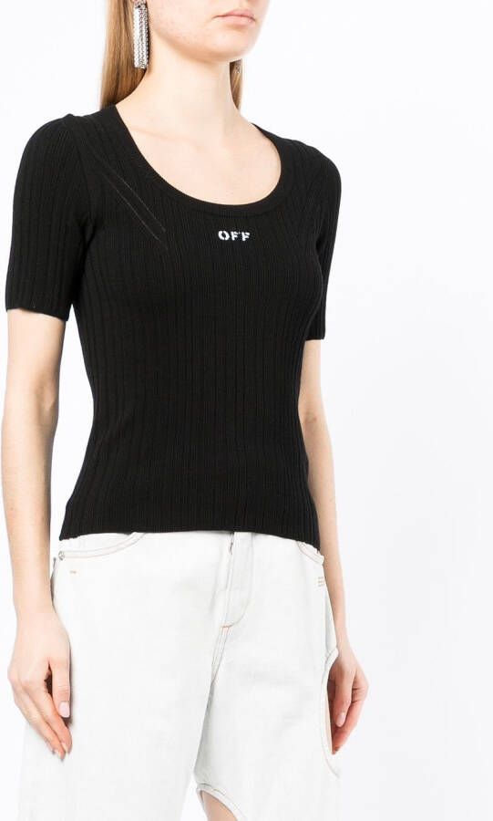 Off-White T-shirt met logoprint Zwart