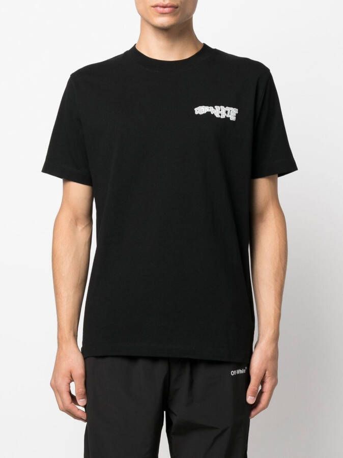 Off-White T-shirt met logoprint Zwart