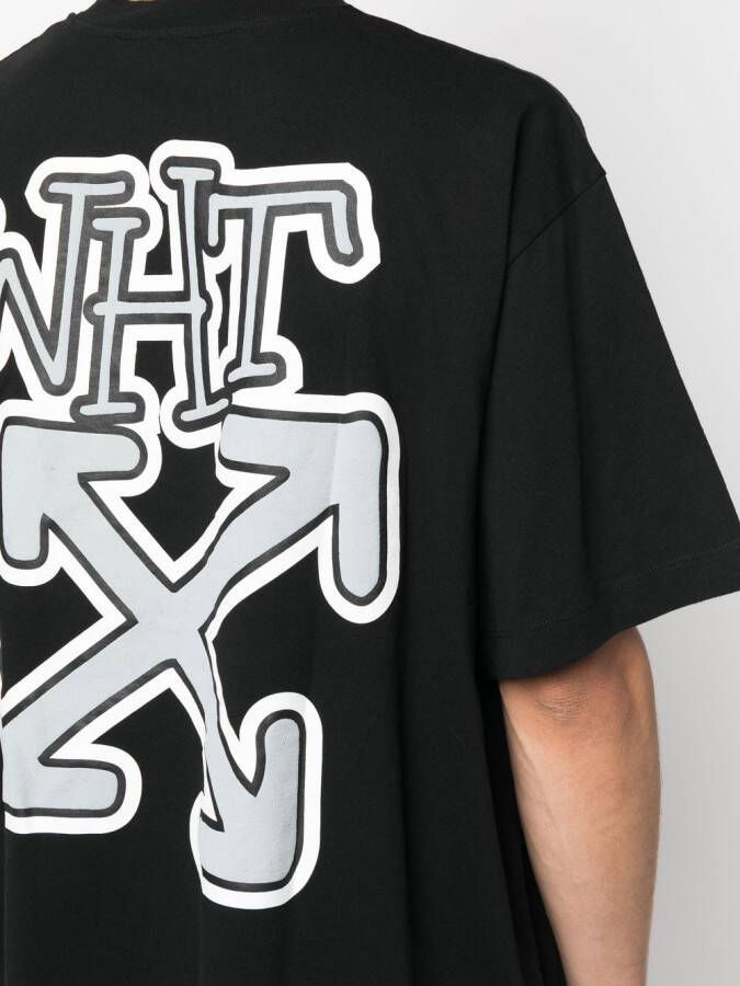 Off-White T-shirt met logoprint Zwart