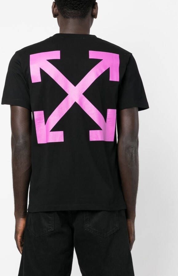 Off-White T-shirt met patroon Zwart