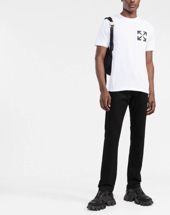 Off-White T-shirt met pijlprint Wit