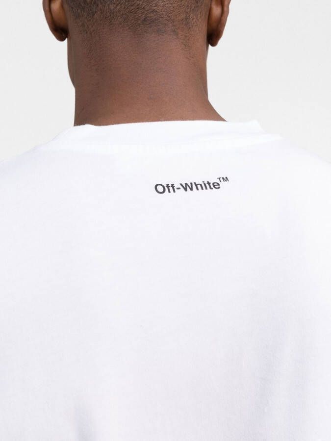 Off-White T-shirt met pijlprint Wit